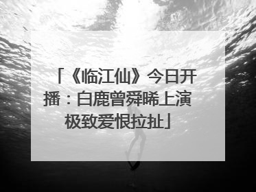 《临江仙》今日开播：白鹿曾舜晞上演极致爱恨拉扯