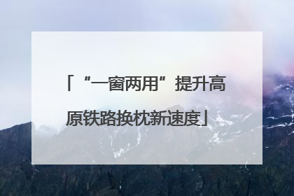 “一窗两用”提升高原铁路换枕新速度