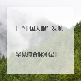 “中国天眼”发现罕见掩食脉冲星
