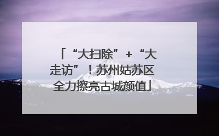 “大扫除”+“大走访”！苏州姑苏区全力擦亮古城颜值