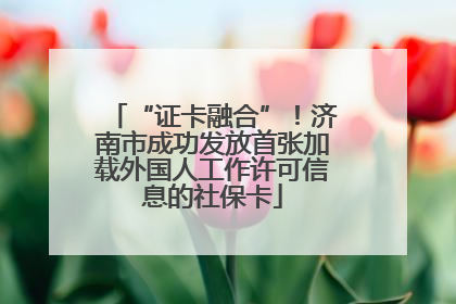 “证卡融合”！济南市成功发放首张加载外国人工作许可信息的社保卡