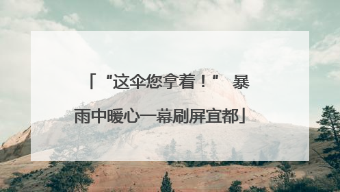 “这伞您拿着！” 暴雨中暖心一幕刷屏宜都