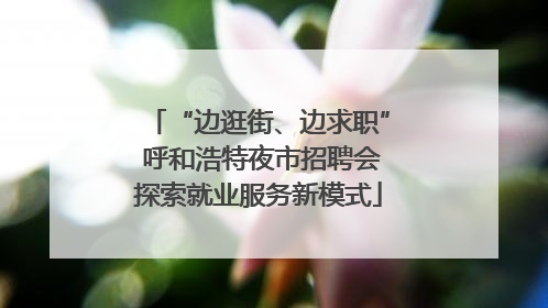 “边逛街、边求职” 呼和浩特夜市招聘会探索就业服务新模式