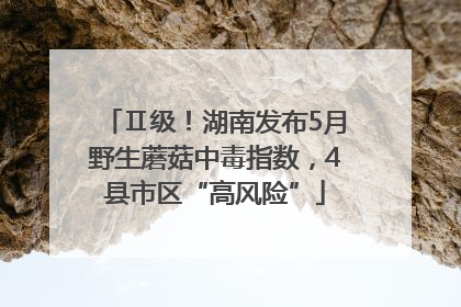 Ⅱ级！湖南发布5月野生蘑菇中毒指数，4县市区“高风险”