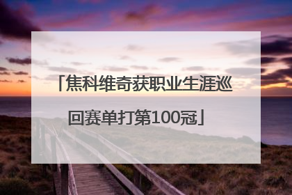 焦科维奇获职业生涯巡回赛单打第100冠