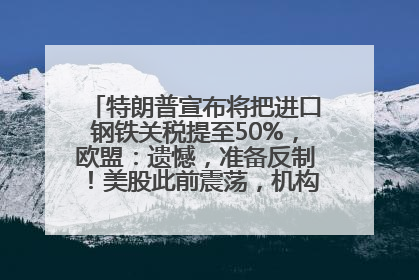 特朗普宣布将把进口钢铁关税提至50%，欧盟：遗憾，准备反制！美股此前震荡，机构：美元正进入熊市