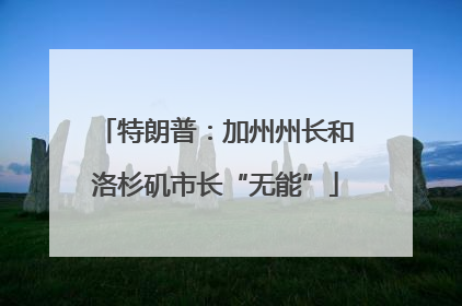 特朗普：加州州长和洛杉矶市长“无能”