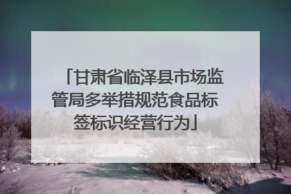 甘肃省临泽县市场监管局多举措规范食品标签标识经营行为