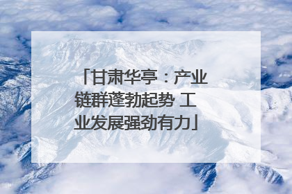 甘肃华亭：产业链群蓬勃起势 工业发展强劲有力