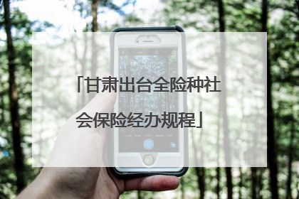 甘肃出台全险种社会保险经办规程