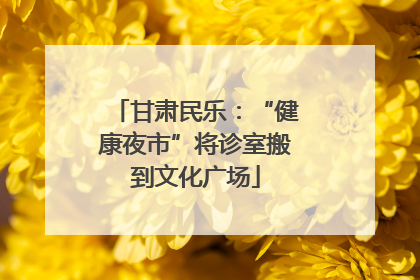 甘肃民乐：“健康夜市”将诊室搬到文化广场