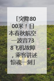 突降8000米！日本春秋航空一波音738飞机故障，乘客讲述惊魂一刻