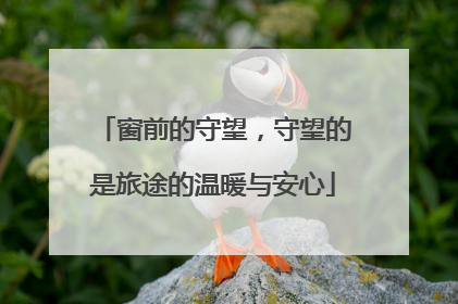 窗前的守望，守望的是旅途的温暖与安心