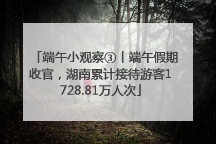端午小观察③丨端午假期收官，湖南累计接待游客1728.81万人次