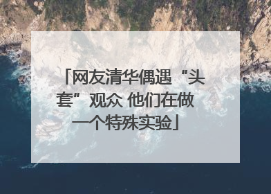 网友清华偶遇“头套”观众 他们在做一个特殊实验