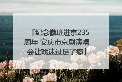 纪念徽班进京235周年 安庆市京剧演唱会让戏迷过足了瘾