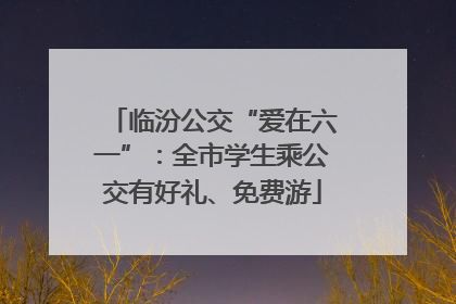 临汾公交“爱在六一”：全市学生乘公交有好礼、免费游