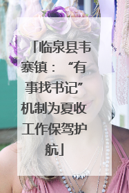 临泉县韦寨镇：“有事找书记”机制为夏收工作保驾护航