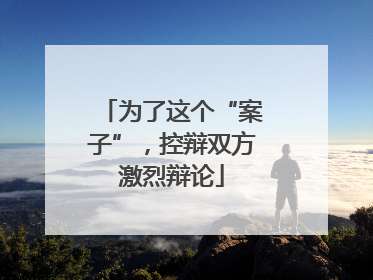 为了这个“案子”，控辩双方激烈辩论