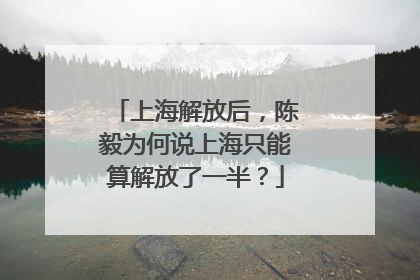 上海解放后，陈毅为何说上海只能算解放了一半？