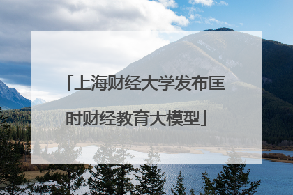 上海财经大学发布匡时财经教育大模型