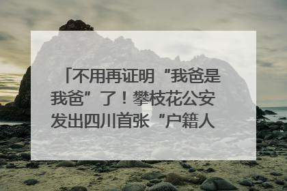 不用再证明“我爸是我爸”了！攀枝花公安发出四川首张“户籍人口直系亲属关系谱”