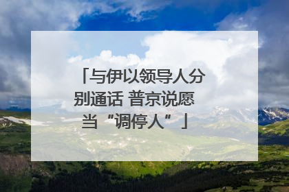 与伊以领导人分别通话 普京说愿当“调停人”