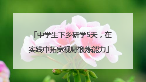 中学生下乡研学5天，在实践中拓宽视野锻炼能力