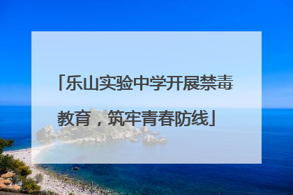乐山实验中学开展禁毒教育，筑牢青春防线