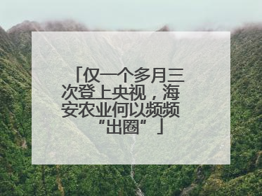 仅一个多月三次登上央视，海安农业何以频频“出圈”