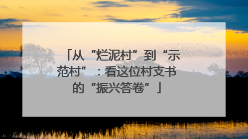 从“烂泥村”到“示范村”：看这位村支书的“振兴答卷”