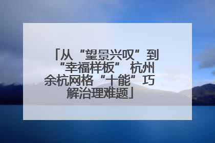 从“望景兴叹”到“幸福样板” 杭州余杭网格“十能”巧解治理难题