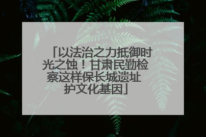 以法治之力抵御时光之蚀！甘肃民勤检察这样保长城遗址 护文化基因