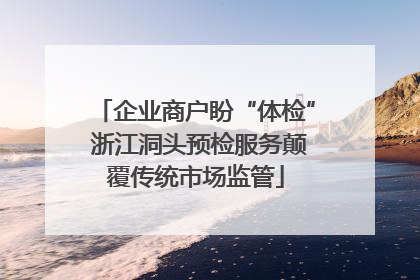 企业商户盼“体检” 浙江洞头预检服务颠覆传统市场监管