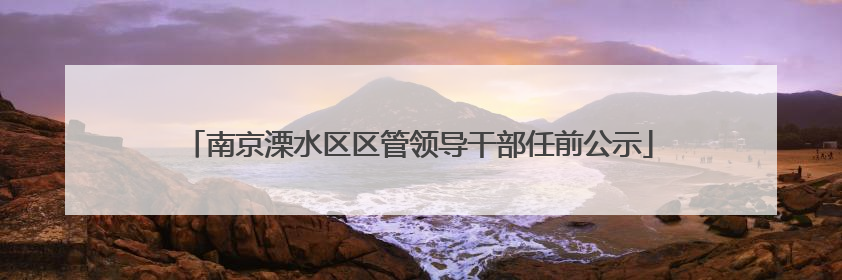 南京溧水区区管领导干部任前公示