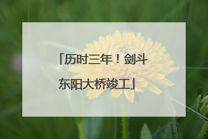 历时三年！剑斗东阳大桥竣工