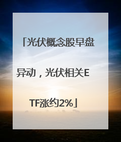 光伏概念股早盘异动，光伏相关ETF涨约2%