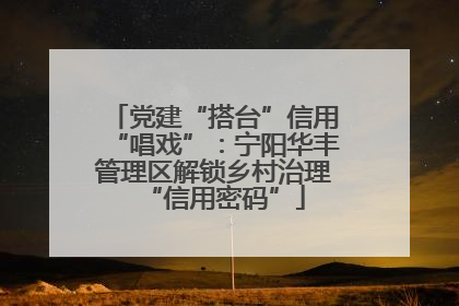 党建“搭台”信用“唱戏”：宁阳华丰管理区解锁乡村治理“信用密码”