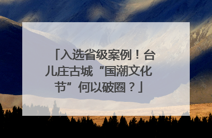 入选省级案例！台儿庄古城“国潮文化节”何以破圈？