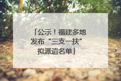 公示！福建多地发布“三支一扶”拟派遣名单