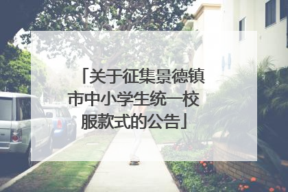 关于征集景德镇市中小学生统一校服款式的公告