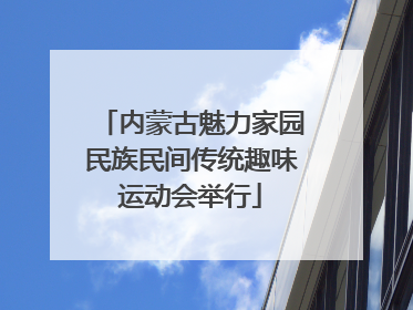 内蒙古魅力家园民族民间传统趣味运动会举行