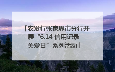农发行张家界市分行开展“6.14 信用记录关爱日”系列活动