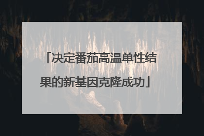 决定番茄高温单性结果的新基因克隆成功