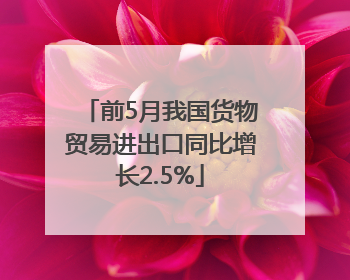 前5月我国货物贸易进出口同比增长2.5%