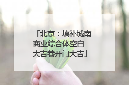 北京：填补城南商业综合体空白 大吉巷开门大吉