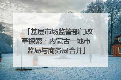 基层市场监管部门改革探索：内蒙古一地市监局与商务局合并