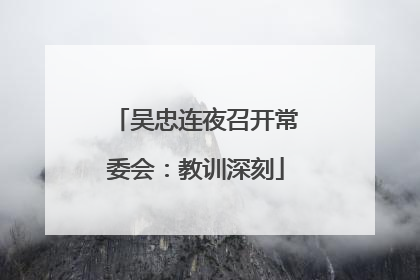 吴忠连夜召开常委会：教训深刻