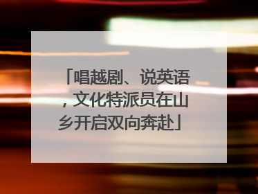 唱越剧、说英语，文化特派员在山乡开启双向奔赴