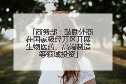 商务部：鼓励外商在国家级经开区开展生物医药、高端制造等领域投资